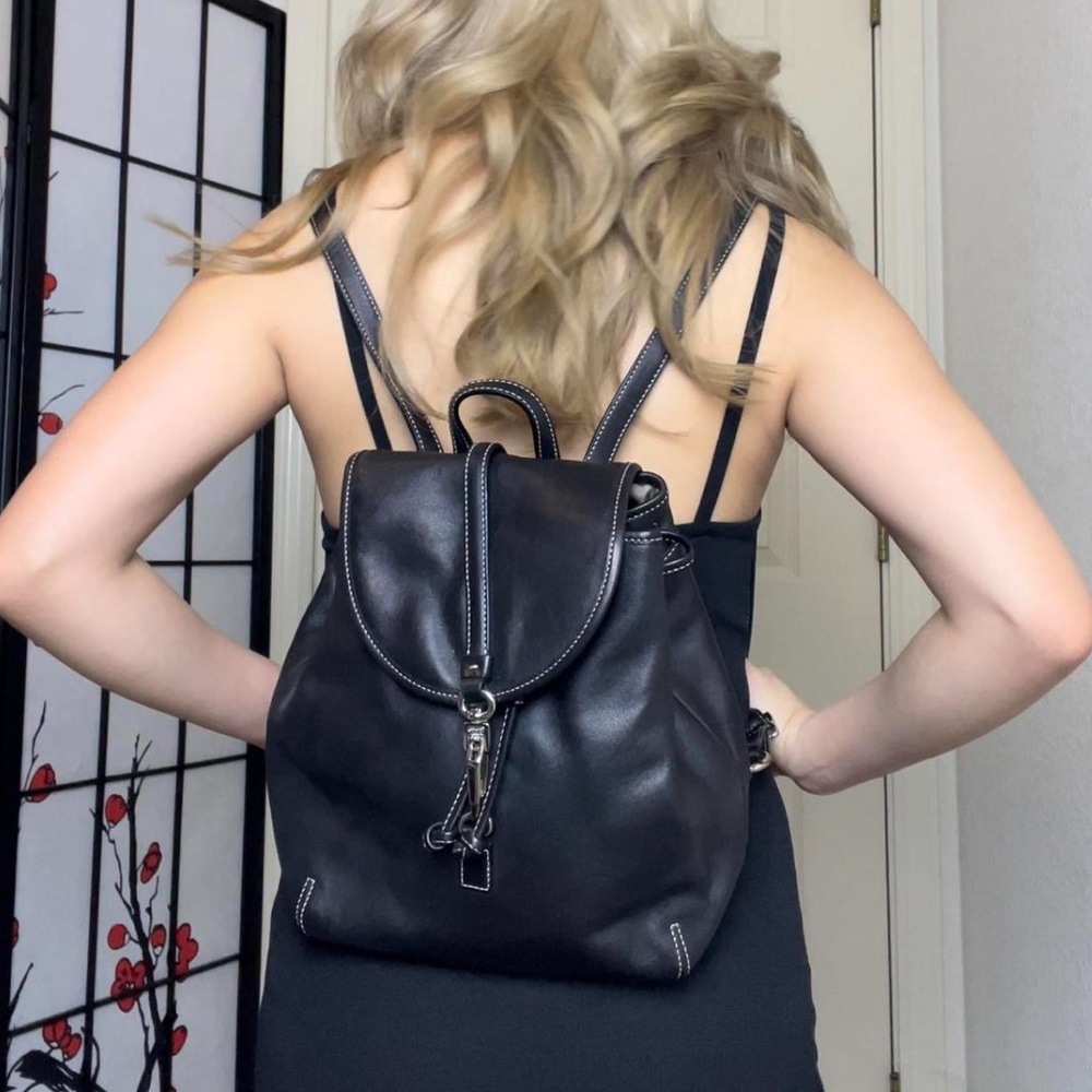 Vintage Y2K Coach Legacy Leather Black Backpack Mini Bag 9368 - Picture 11 of 11